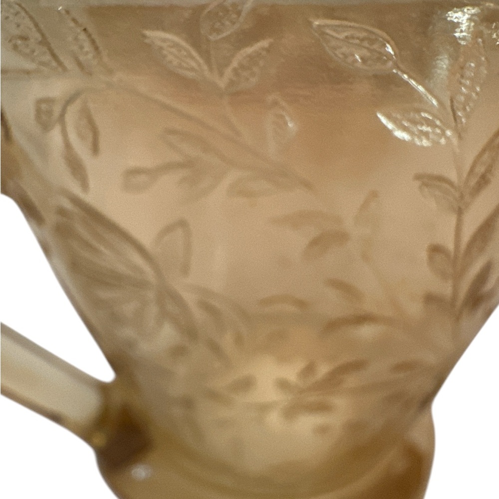 Vtg Elegant Hazel Atlas Poppy Florentine #2 Creamer Amber Color - Picture 6 of 7